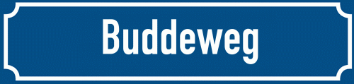 Straßenschild Buddeweg