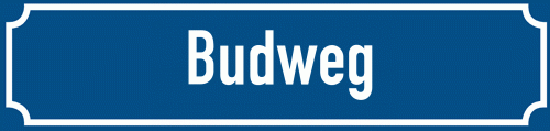 Straßenschild Budweg