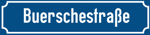 Straßenschild Buerschestraße zum kostenlosen Download
