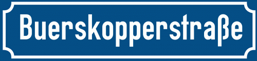 Straßenschild Buerskopperstraße zum kostenlosen Download