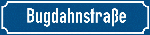 Straßenschild Bugdahnstraße
