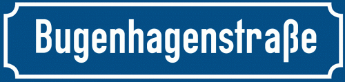 Straßenschild Bugenhagenstraße zum kostenlosen Download