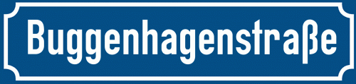 Straßenschild Buggenhagenstraße