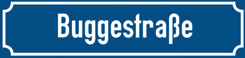Straßenschild Buggestraße