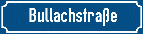 Straßenschild Bullachstraße zum kostenlosen Download