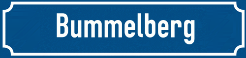 Straßenschild Bummelberg