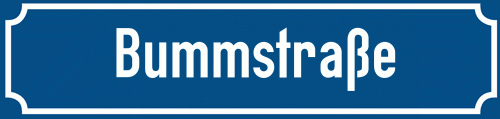 Straßenschild Bummstraße