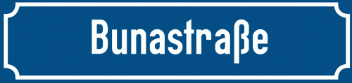 Straßenschild Bunastraße