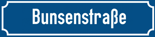 Straßenschild Bunsenstraße zum kostenlosen Download