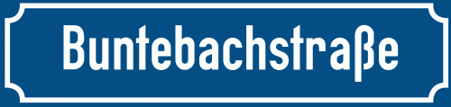 Straßenschild Buntebachstraße zum kostenlosen Download