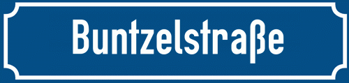 Straßenschild Buntzelstraße