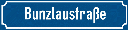 Straßenschild Bunzlaustraße