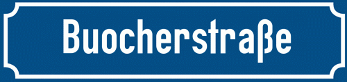 Straßenschild Buocherstraße zum kostenlosen Download