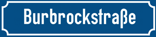 Straßenschild Burbrockstraße zum kostenlosen Download