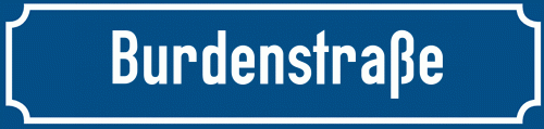 Straßenschild Burdenstraße zum kostenlosen Download