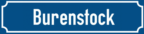 Straßenschild Burenstock