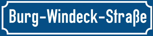 Straßenschild Burg-Windeck-Straße