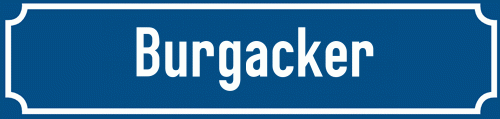 Straßenschild Burgacker