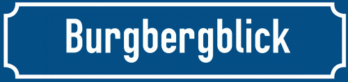Straßenschild Burgbergblick