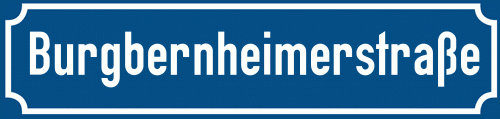 Straßenschild Burgbernheimerstraße zum kostenlosen Download
