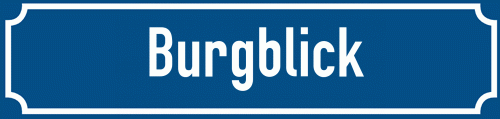 Straßenschild Burgblick zum kostenlosen Download