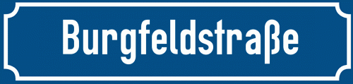 Straßenschild Burgfeldstraße