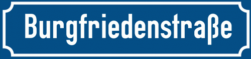 Straßenschild Burgfriedenstraße