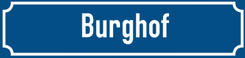 Straßenschild Burghof zum kostenlosen Download