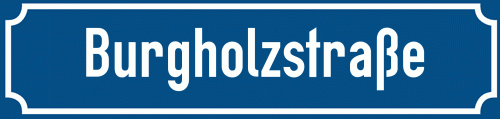 Straßenschild Burgholzstraße zum kostenlosen Download