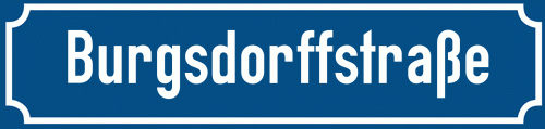 Straßenschild Burgsdorffstraße