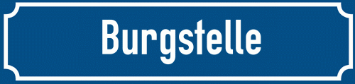 Straßenschild Burgstelle