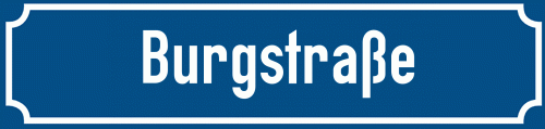 Straßenschild Burgstraße zum kostenlosen Download