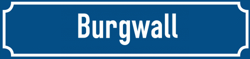 Straßenschild Burgwall zum kostenlosen Download
