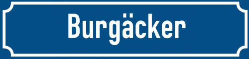 Straßenschild Burgäcker