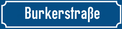 Straßenschild Burkerstraße
