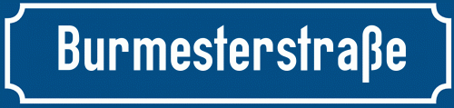 Straßenschild Burmesterstraße zum kostenlosen Download