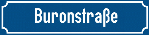 Straßenschild Buronstraße zum kostenlosen Download