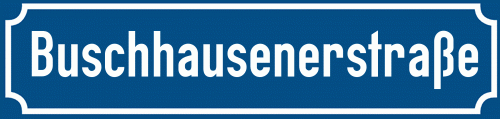 Straßenschild Buschhausenerstraße zum kostenlosen Download
