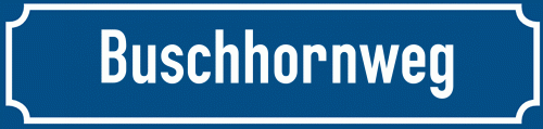 Straßenschild Buschhornweg