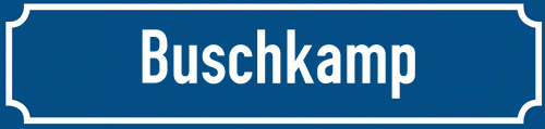 Straßenschild Buschkamp zum kostenlosen Download