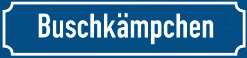 Straßenschild Buschkämpchen zum kostenlosen Download
