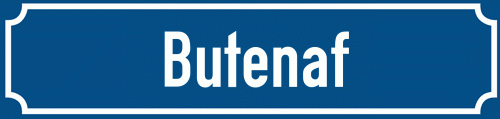 Straßenschild Butenaf