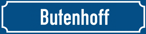 Straßenschild Butenhoff