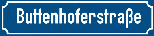 Straßenschild Buttenhoferstraße zum kostenlosen Download