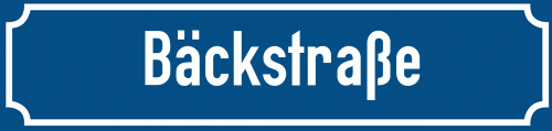 Straßenschild Bäckstraße