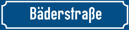 Straßenschild Bäderstraße