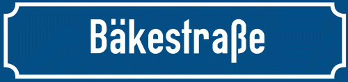 Straßenschild Bäkestraße zum kostenlosen Download