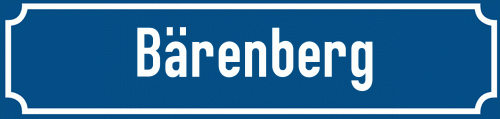 Straßenschild Bärenberg