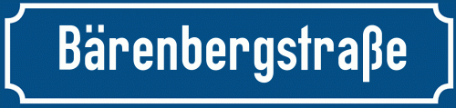 Straßenschild Bärenbergstraße