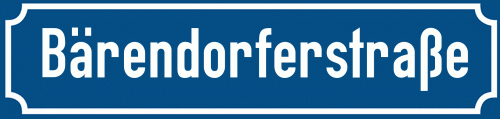 Straßenschild Bärendorferstraße zum kostenlosen Download